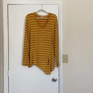 Mustard yellow striped shirt